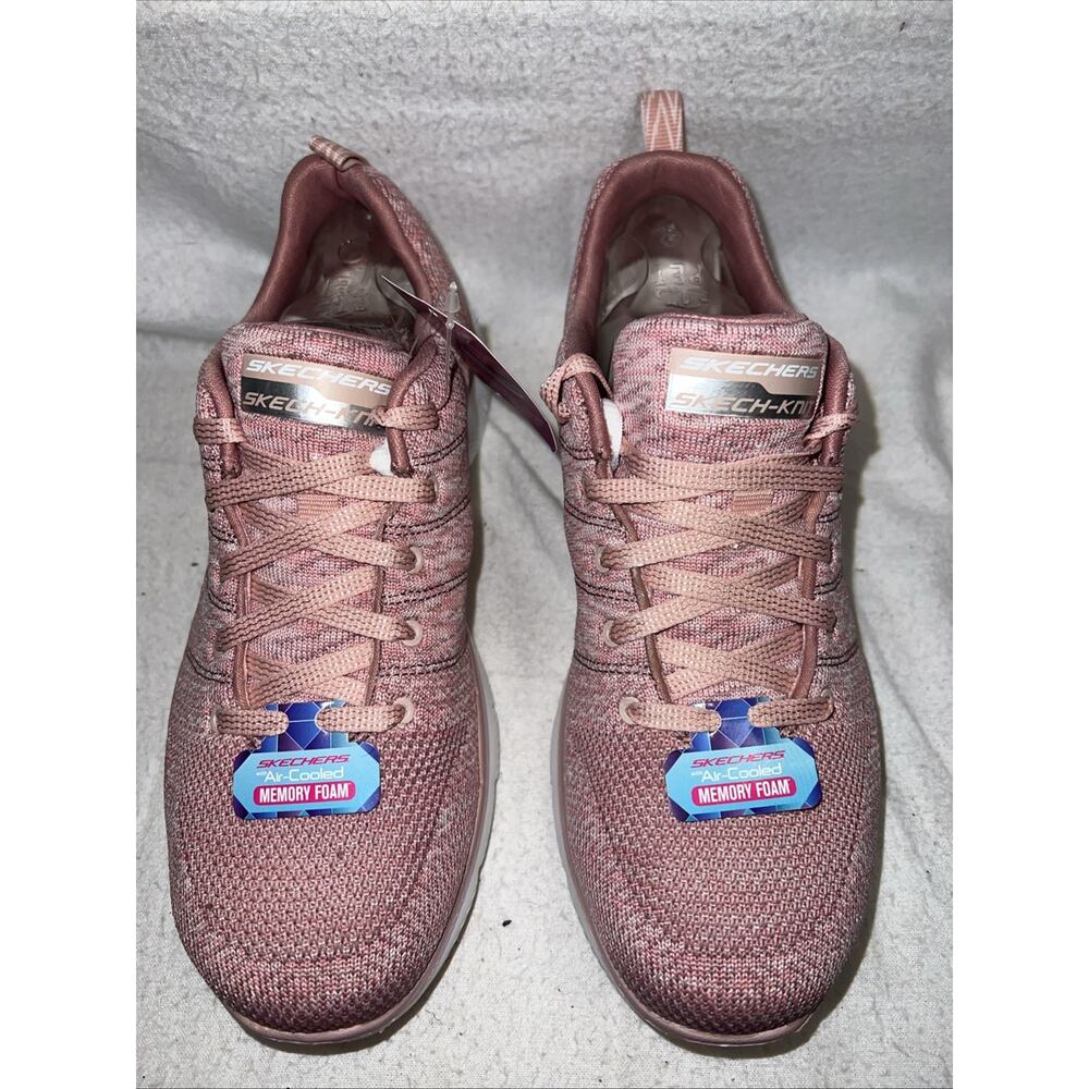Skechers Memory Foam Lace-up Shoes, Rose Fabric, 8 M. Excellent Condition.